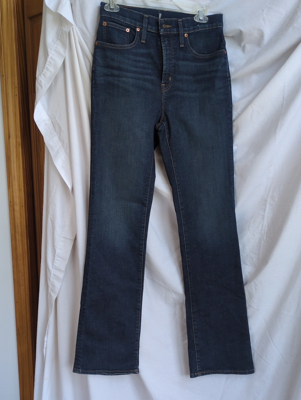 J. Crew Dark Indigo High-Rise Straight-Leg Jeans